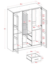 Load image into Gallery viewer, Wardrobe Armoire with Mirrored Door, (100% Solid Wood )