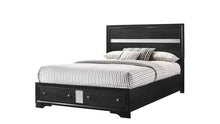 Load image into Gallery viewer, Matrix Elegant Black Bedroom Set with Silver Accents 5PCS
