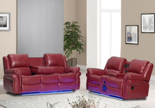 Load image into Gallery viewer, RED SOFA AND LOVESEAT ZZ MANUAL RECLINER WITH SPEAKER