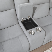 Load image into Gallery viewer, U1797 GREY RECLINING SOFA / CONSOLE RECLINING LOVESEAT (FLOOR SAMPLE SALE)