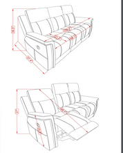 Load image into Gallery viewer, U1797 GREY RECLINING SOFA / CONSOLE RECLINING LOVESEAT (FLOOR SAMPLE SALE)