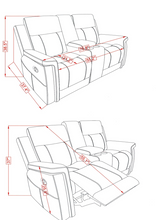 Load image into Gallery viewer, U1797 GREY RECLINING SOFA / CONSOLE RECLINING LOVESEAT (FLOOR SAMPLE SALE)