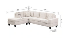 Load image into Gallery viewer, COZY- BEIGE SECTIONAL WITH OTTOMAN