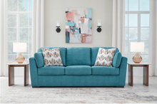 Load image into Gallery viewer, TURQUOISE SOFA AND LOVESEAT FLOOR SAMPLE SALE