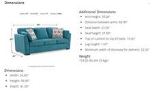 Load image into Gallery viewer, TURQUOISE SOFA AND LOVESEAT FLOOR SAMPLE SALE
