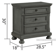 Load image into Gallery viewer, RUSTIC GRAY JACKSON 5 PC QUEEN BEDROOM SET