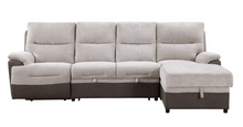 Load image into Gallery viewer, BEIGE/BROWN SECTIONAL POWER RECLINER