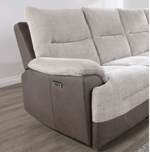 Load image into Gallery viewer, BEIGE/BROWN SECTIONAL POWER RECLINER