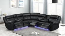 Load image into Gallery viewer, Avia Recliner Sectional Sofa In Black(Floor Sample Sale )