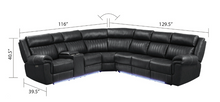 Load image into Gallery viewer, Avia Recliner Sectional Sofa In Black(Floor Sample Sale )