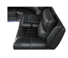 Load image into Gallery viewer, Avia Recliner Sectional Sofa In Black(Floor Sample Sale )