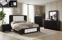 Load image into Gallery viewer, BECKETT RICK DARK BLACK AND WHITE TONE BEDROOM SET
