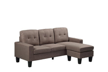 Load image into Gallery viewer, REVERSIBLE SOFA SET WITH OTTOMAN IN GREY LINEN