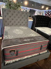 Load image into Gallery viewer, GREY QUEEN BED WITH MATTRESS & BOX SPRING