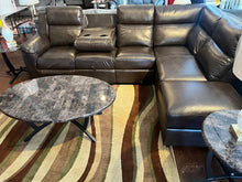 Load image into Gallery viewer, COMPLETE PACKAGE WITH BROWN SECTIONAL ,COFFEE TABLE 3 PCS SET, MARBLE LAMPS 2 PCS AND SOFT RUG