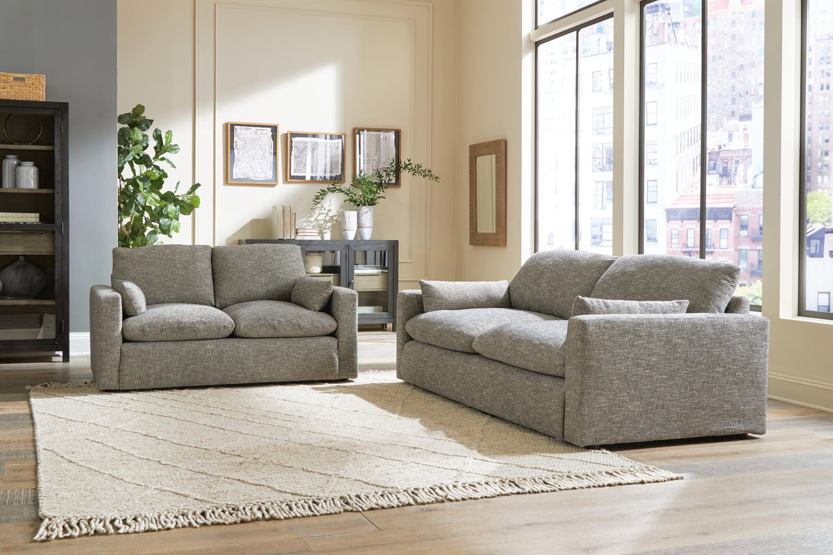 Dramatic Sofa and Loveseat - Granite