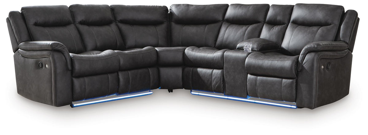 Sultan Meadow 2-Piece Reclining Sectional - Carbon