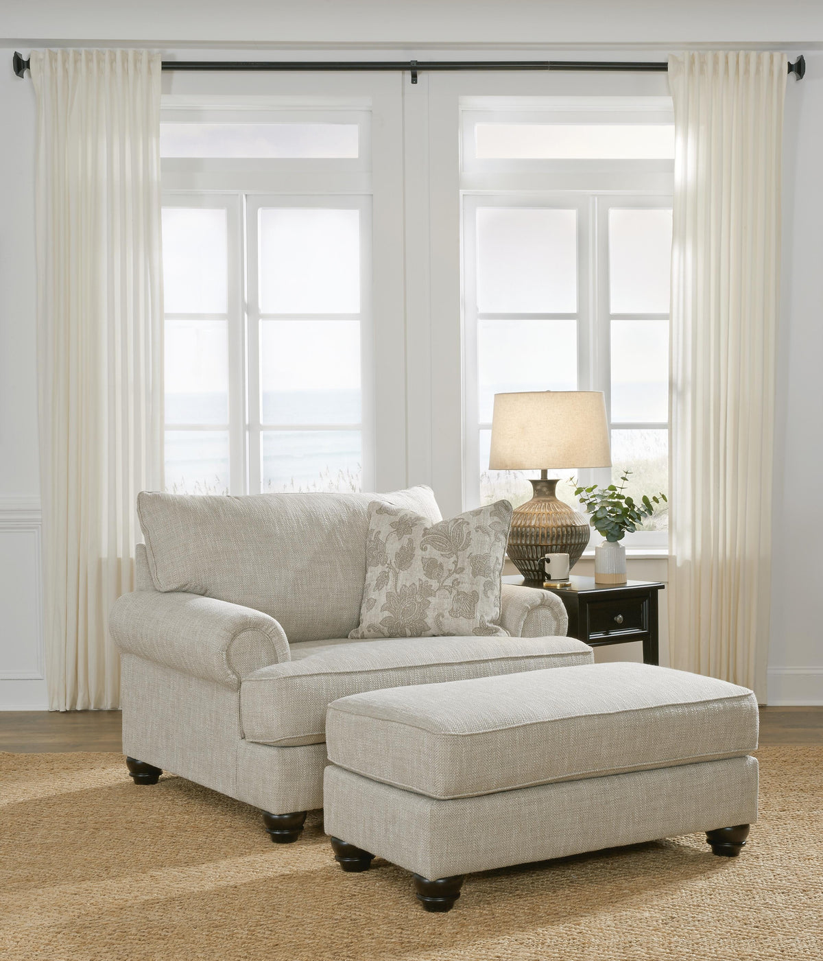 Asanti Chair and Ottoman - Fog