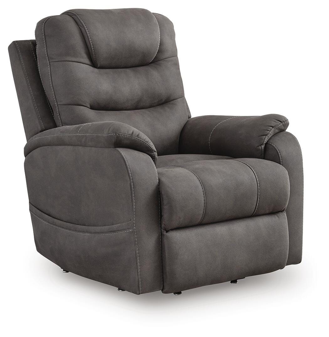 Snowfield Power Lift Recliner - Gunmetal