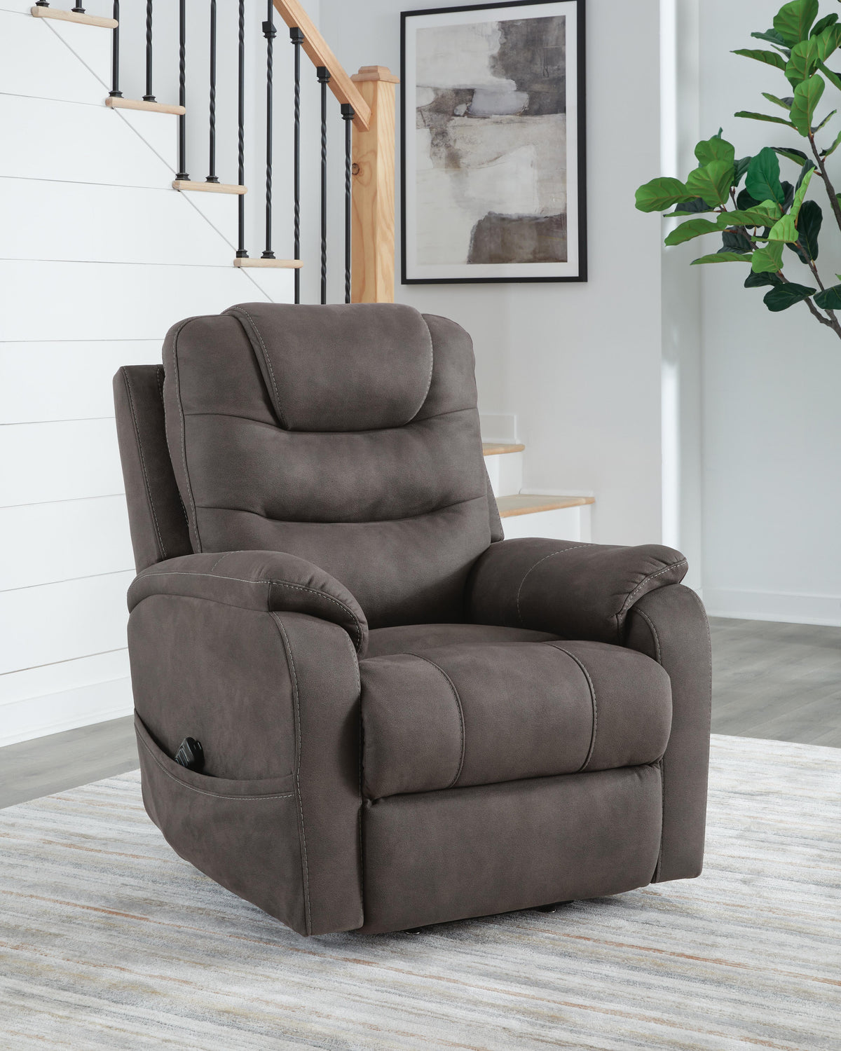 Snowfield Power Lift Recliner - Gunmetal