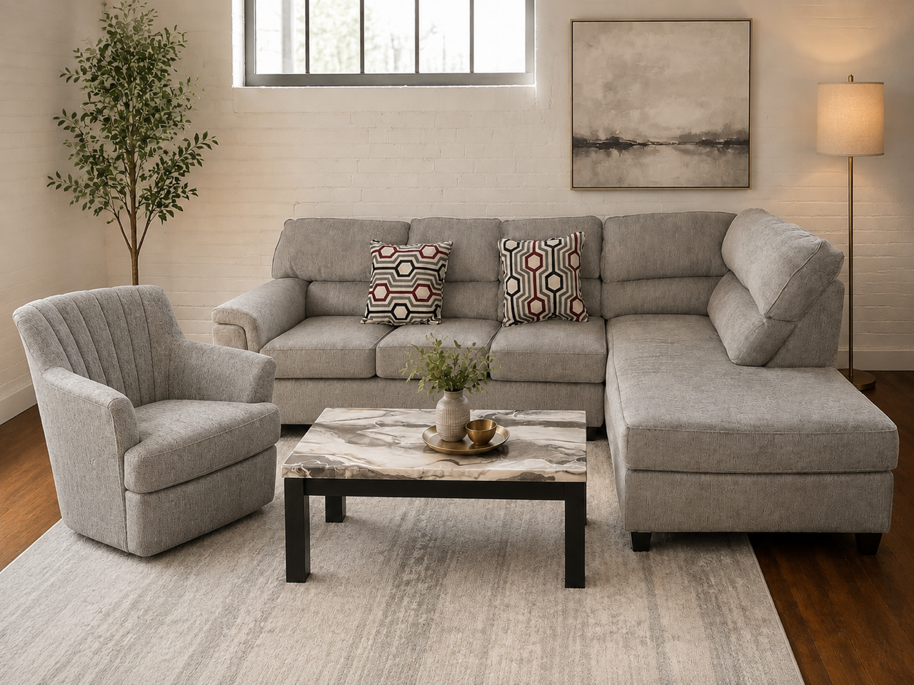 Labor Day Sale Free Accent Chair with Sectional