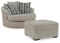 Calnita 2 Piece Chair and Ottoman - Sisal