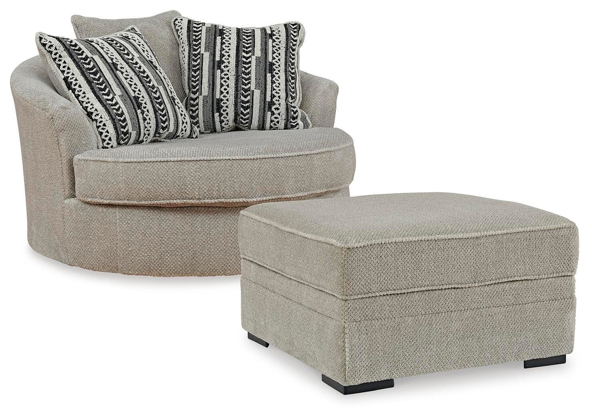 Calnita 2 Piece Chair and Ottoman - Sisal