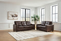 Santorine Sofa and Loveseat - Dark Brown