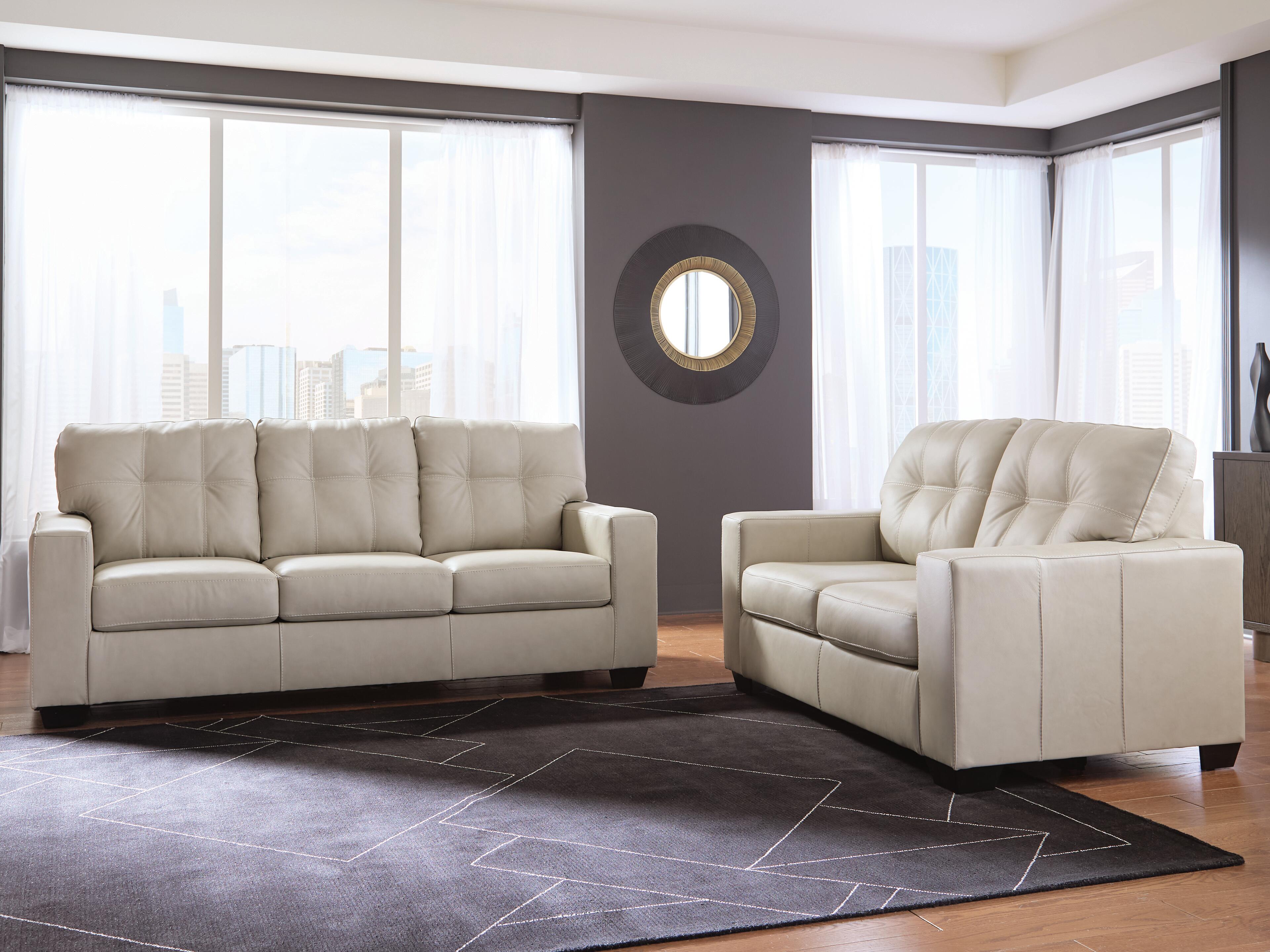 Santorine 2 Piece Sofa and Loveseat - Bone