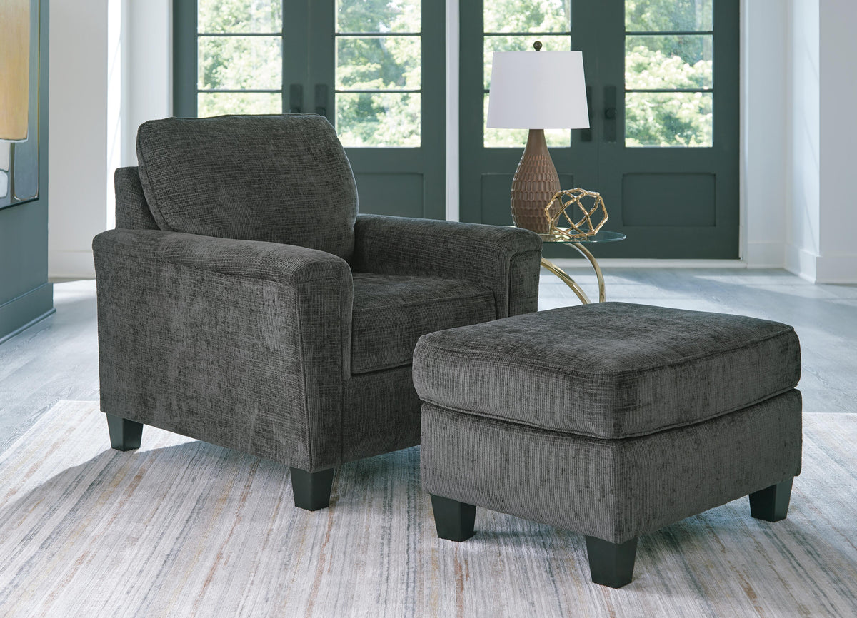 Erinslane Chair and Ottoman - Dusk