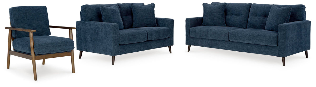 Bixler Sofa, Loveseat and Chair - Navy