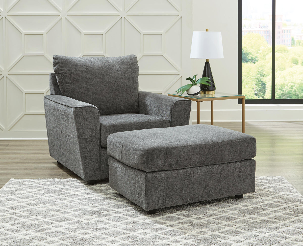 Stairatt Chair and Ottoman - Gravel