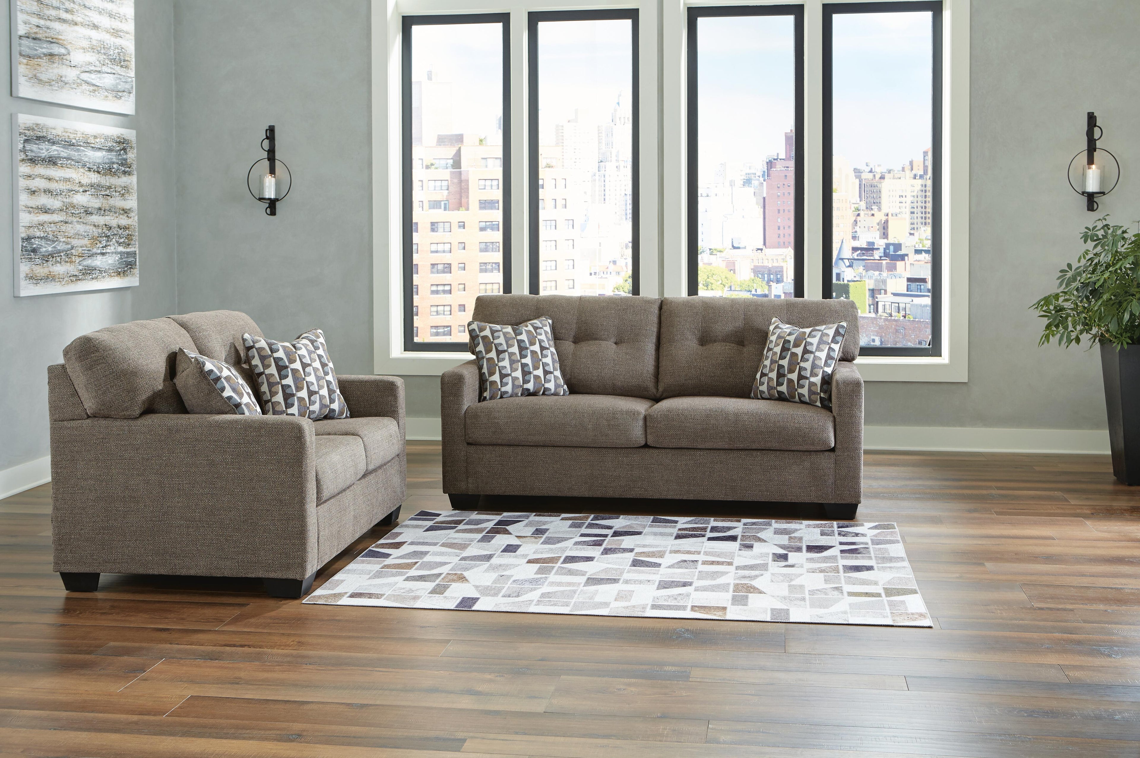 Mahoney Sofa and Loveseat - Chocolate