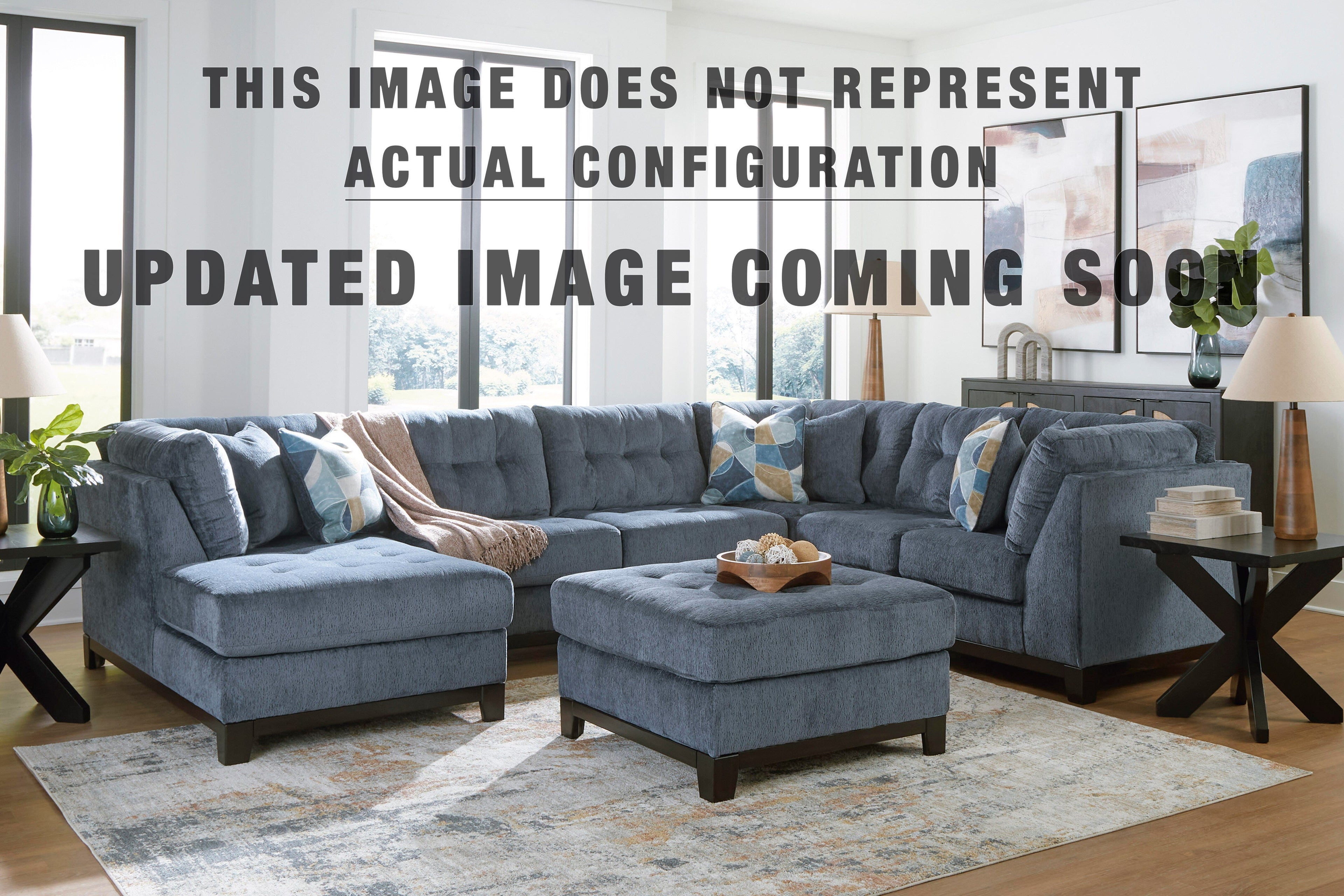 Maxon Place 2 Piece Chair and Ottoman - Navy