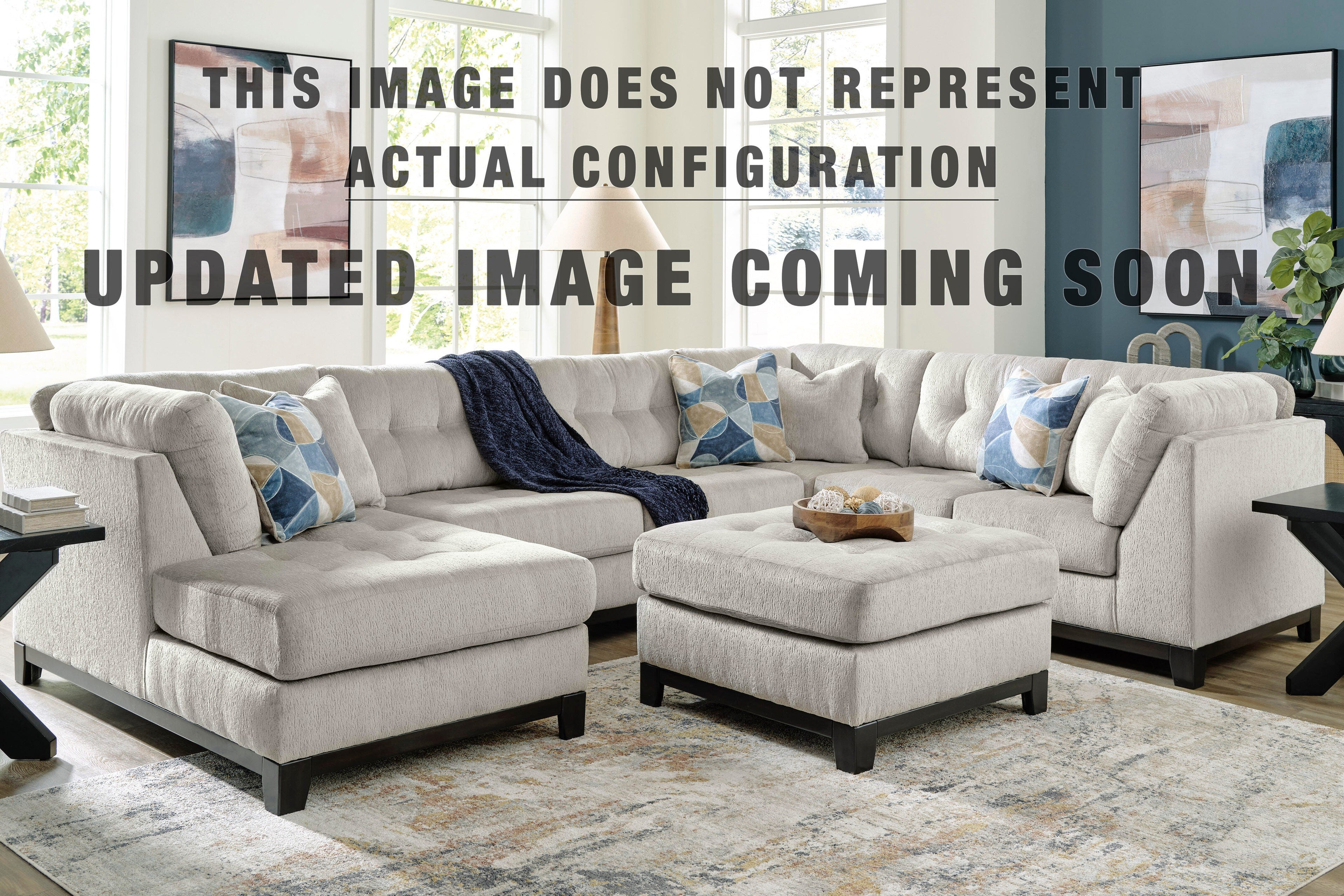 Maxon Place 2 Piece Chair and Ottoman - Stone