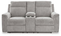 Barnsana DBL REC PWR Loveseat w/Console - Ash