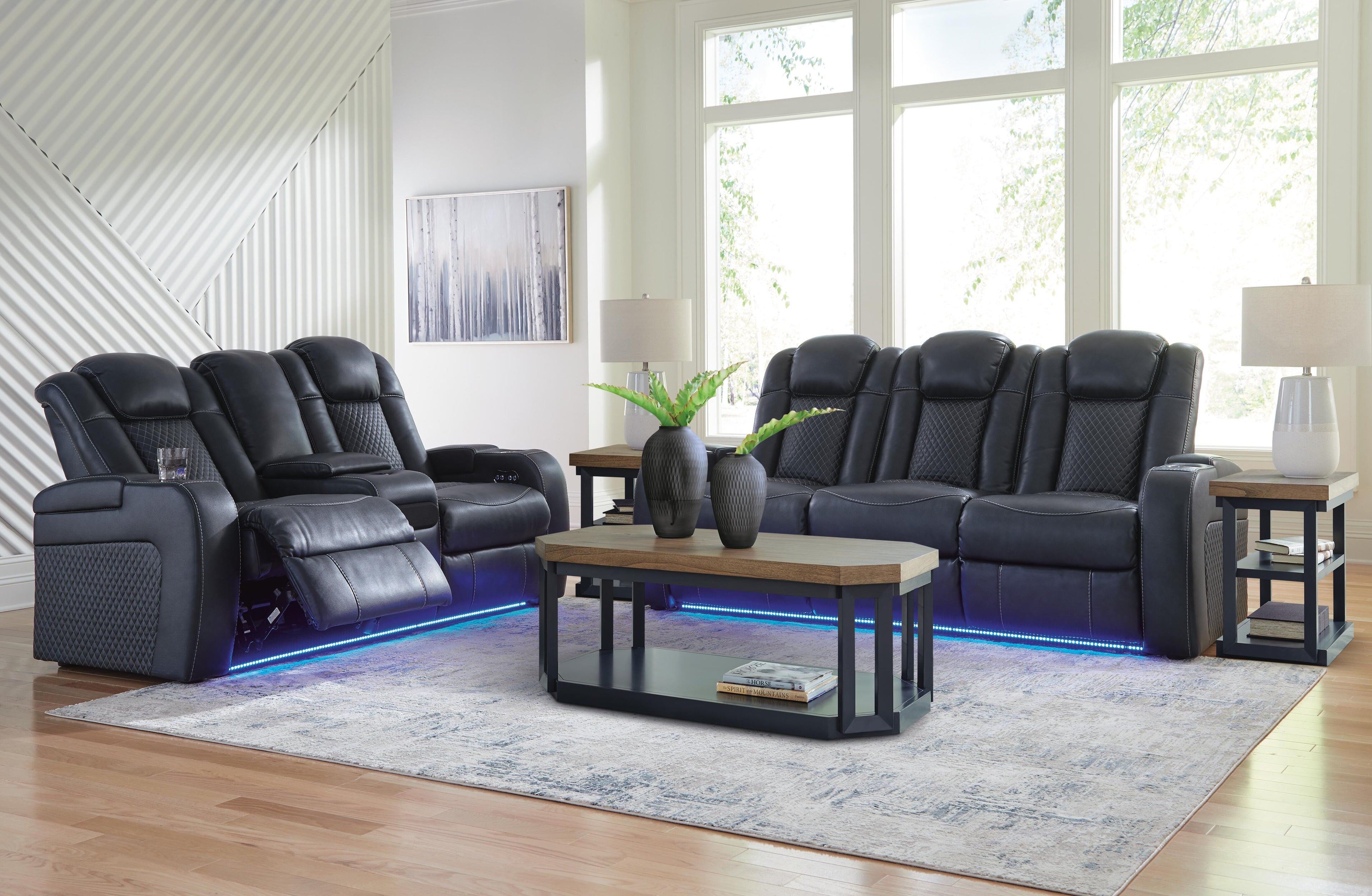 Fyne-Dyme Sofa, Loveseat and Recliner - Sapphire