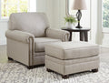 Gaelon Chair and Ottoman - Dune