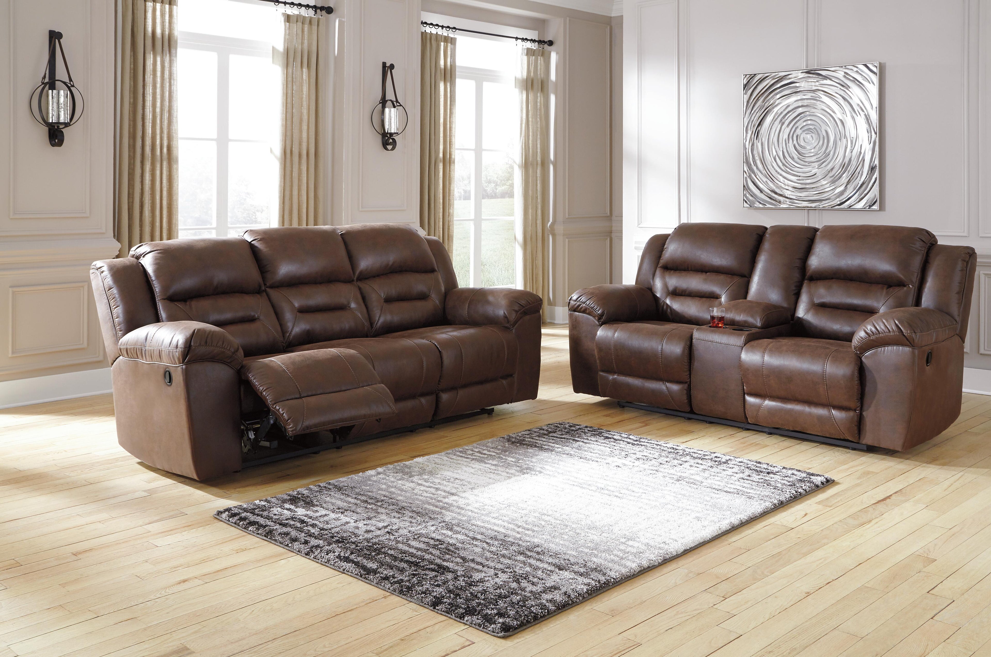 Stoneland Sofa and Loveseat - Chocolate