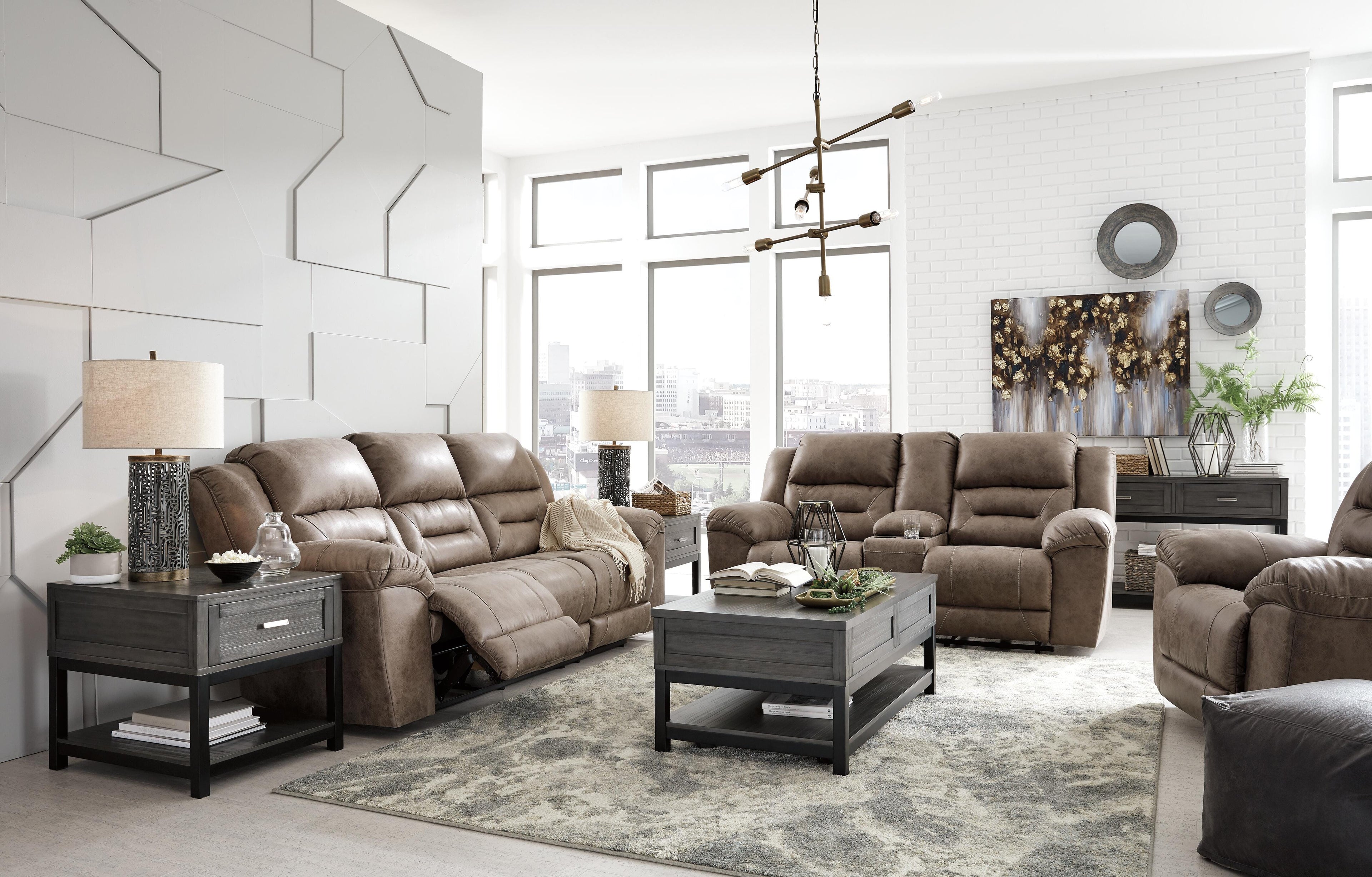 Stoneland Sofa, Loveseat and Recliner - Fossil