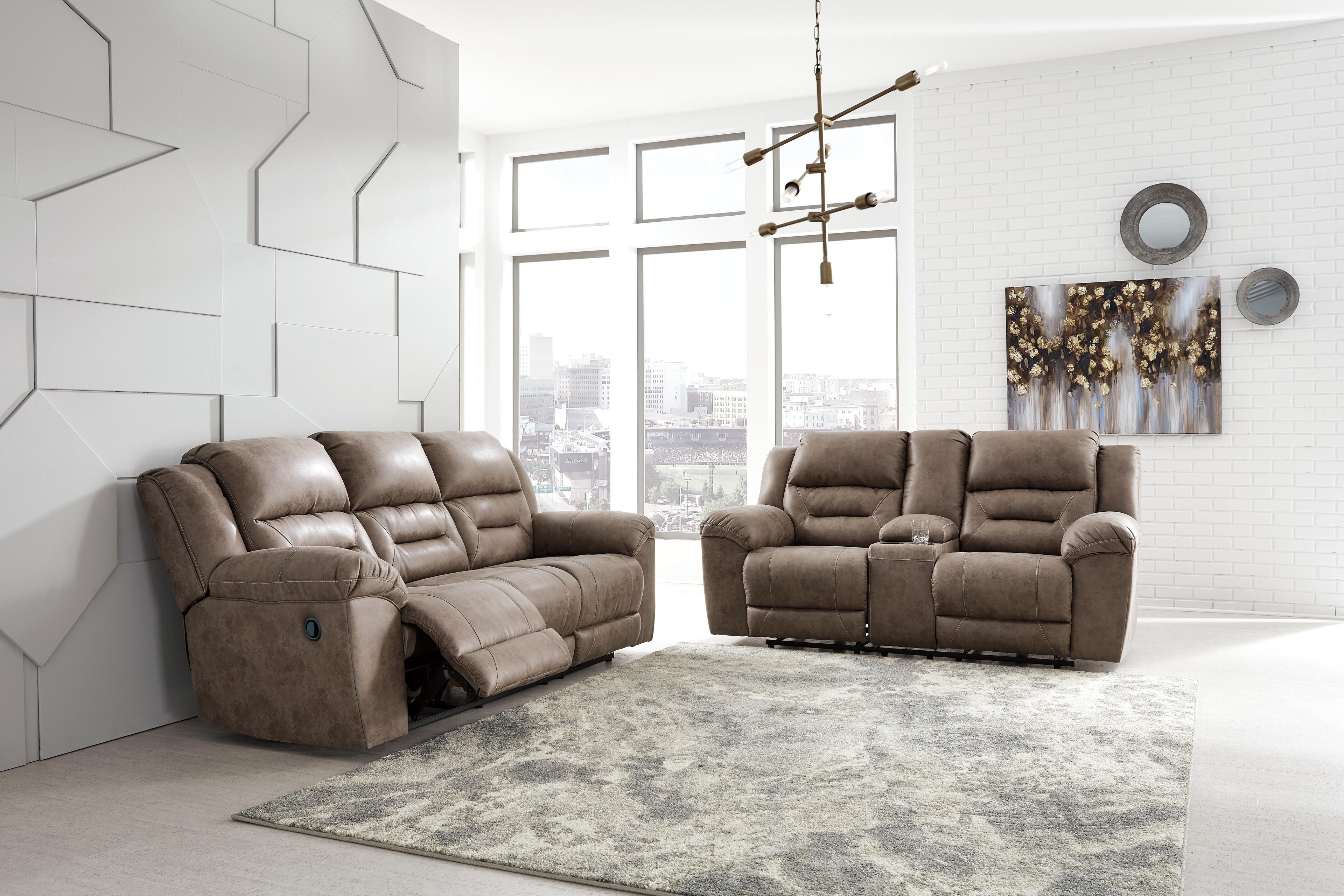 Stoneland Sofa and Loveseat - Fossil