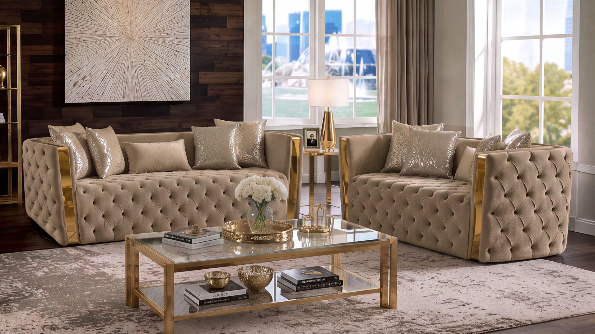 Naomi Living Room Collection - Taupe