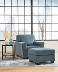 Cashton Chair and Ottoman - Blue