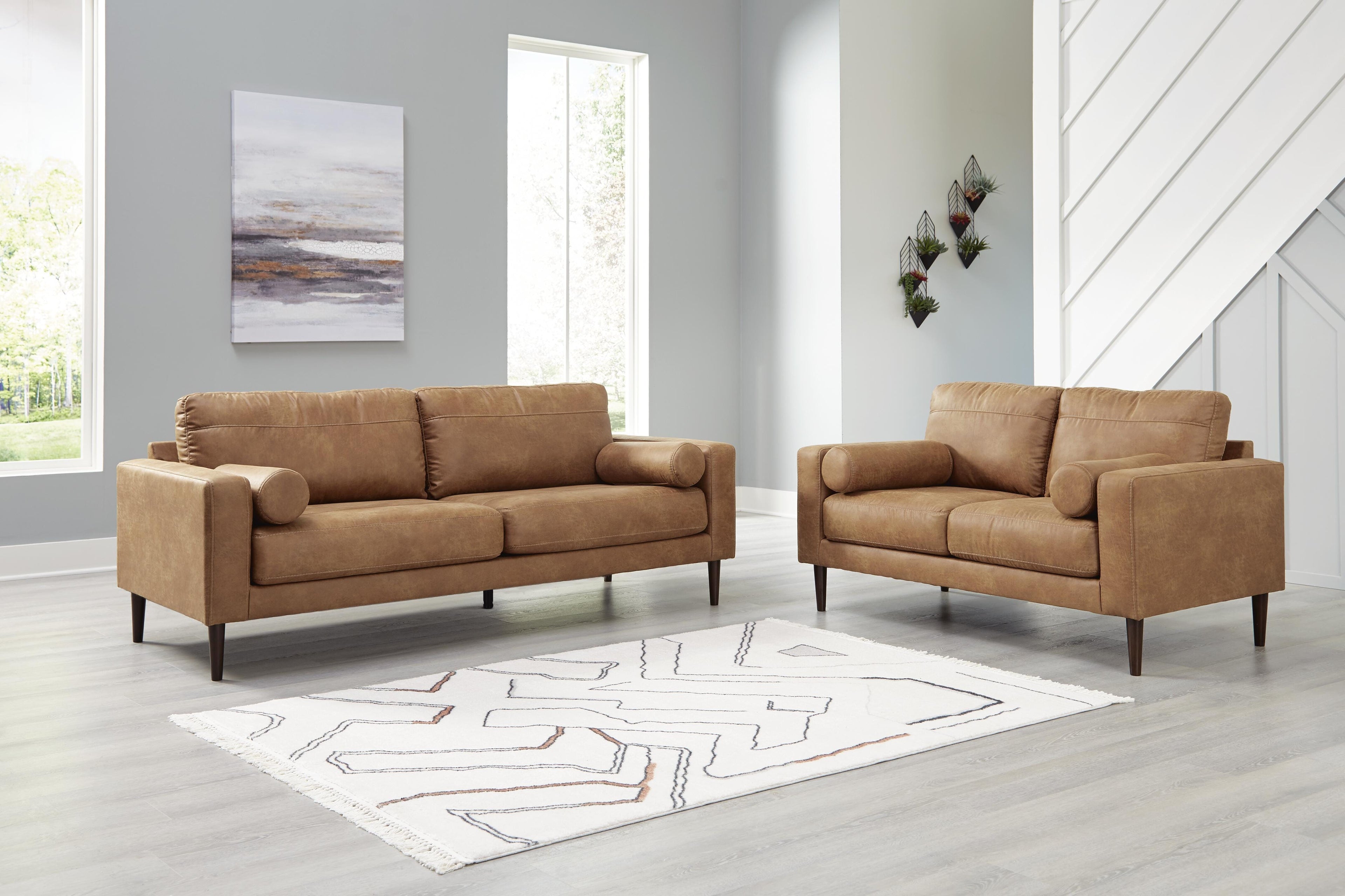 Telora Sofa and Loveseat - Caramel