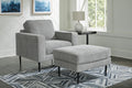Hazela Chair and Ottoman - Charcoal