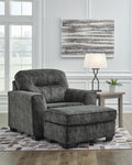 Lonoke Chair and Ottoman - Gunmetal