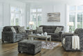 Lonoke Sofa, Loveseat, Chair and Ottoman - Gunmetal