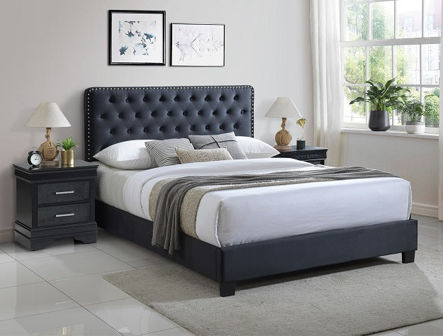 BLACK QUEEN BED (FLOOR SAMPLE LAST ONE )