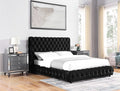 Flory Black King Upholstered Platform Bed (FLOOR SAMPLE SALE)