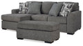 Gardiner Sofa Chaise with Ottoman - Pewter